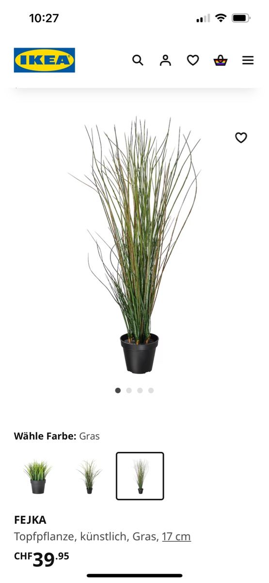 Ikea FEJKA Kunstpflanze Gras, 100cm hoch (Gebraucht) in Dbendorf fr CHF  10  nur Abholung auf Ricardo kaufen