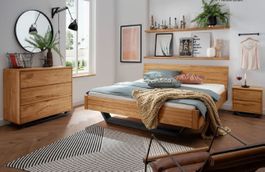 Bett ANNA Wildeiche massiv 200 x 200 cm inkl Lattenrost F
