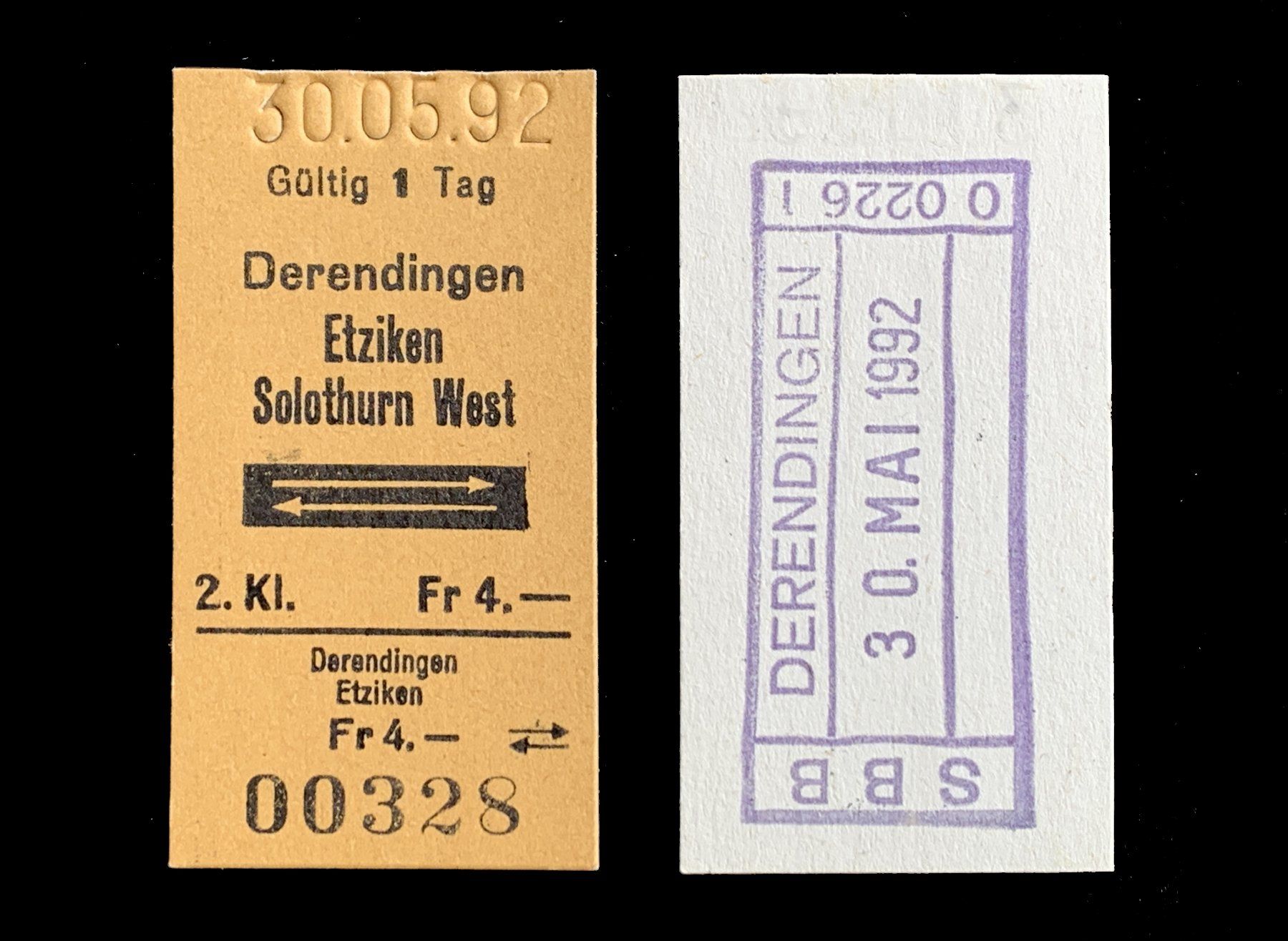 Biglietti: Derendingen Etziken Solothurn SBB Edmondsonsches Billett – Nuovo (secondo la descrizione) da Bern venduto da AWiBe