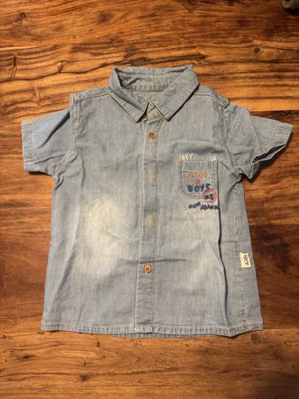 Jeanshemd kurzarm blau Grösse 80