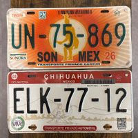 🇲🇽 2x Paar Mexiko Autoschild, Sonora & Chihuahua