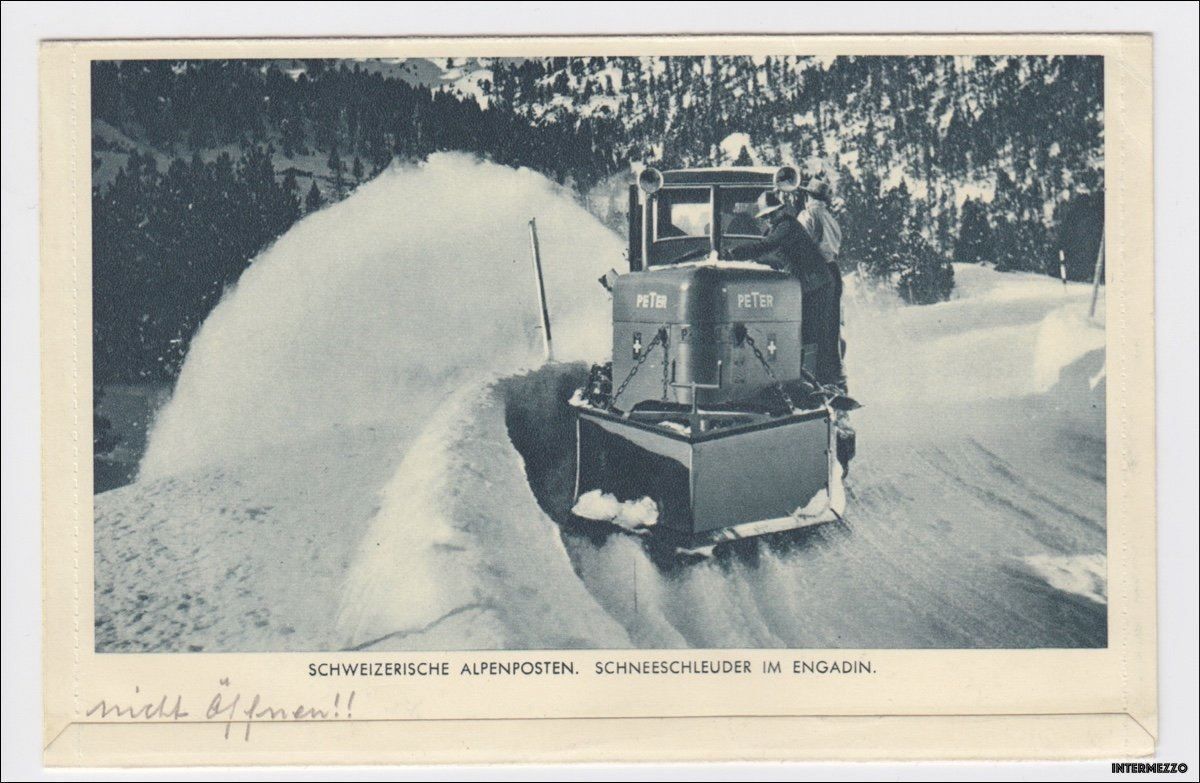 Ansichtskarten: Postauto // Schneeschleuder Alpenposten – Gebraucht aus Basel von intermezzo12