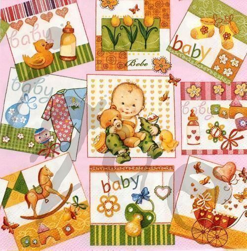 Tovaglioli: Serviette baby rosa (e38) 2Stk. – Nuovo (secondo la descrizione) da Schlatt TG venduto da kreativ-atelier
