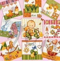 Serviette baby rosa (e38) 2Stk.