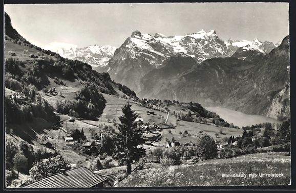 Cartoline postali: AK Morschach, Panorama mit Urirotstock – Usato da Berlin venduto da bartko-reher