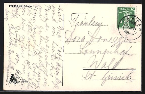Cartoline postali: AK Parpan, Gesamtansicht mit Calanda – Usato da Berlin venduto da bartko-reher 1