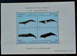 MONACO Bloc ** Musee Oceanographique - Cétacés, 1993
