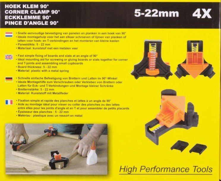 Tutti gli attrezzi: 4 Eckenspanner 90° für Hooby + Profis – Nuovo e nell'imballaggio originale da St. Gallen venduto da schnaeppchen-preise 3