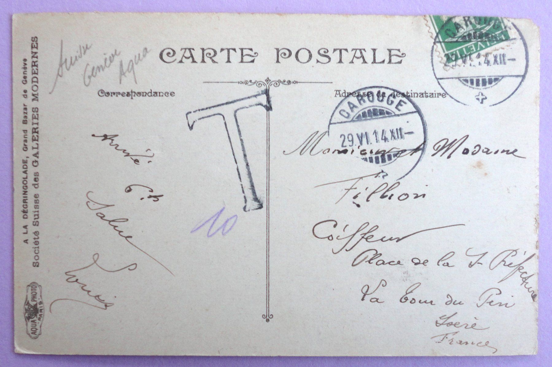 Cartoline postali: Genève - Vue générale – Difettoso da Fétigny venduto da Billy2miny 1