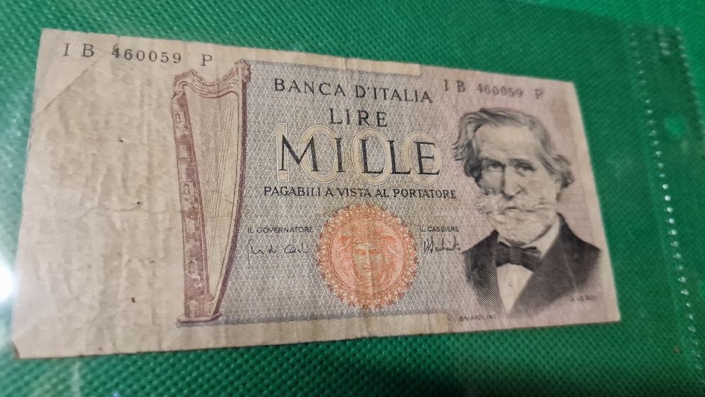 Banknote Italien 1969 (Gebraucht) in Herisau für CHF 1.2 – mit ...