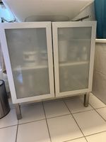 Waschtischunterschrank weiss Milchglas guter Zustand
