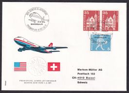 Swissair Erstflug Jumbo-Jet Genève - New York 1.4.1971