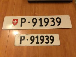 2x Nummernschild Post PTT 91939 ausrangiertr