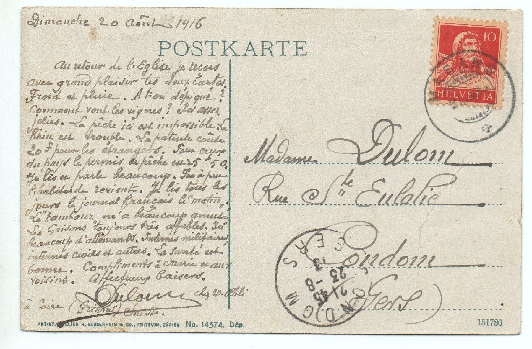 Cartes postales: CHUR mit Hotel Steinbock - Bahnhof mit Bahn – D'occasion à Jona par philajona 1