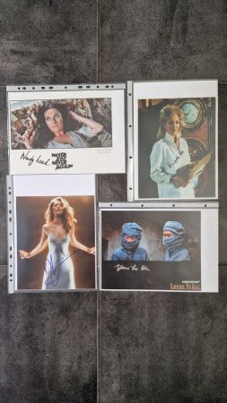 James Bond Girls, 4 Original Autogramme auf Grossfotos
