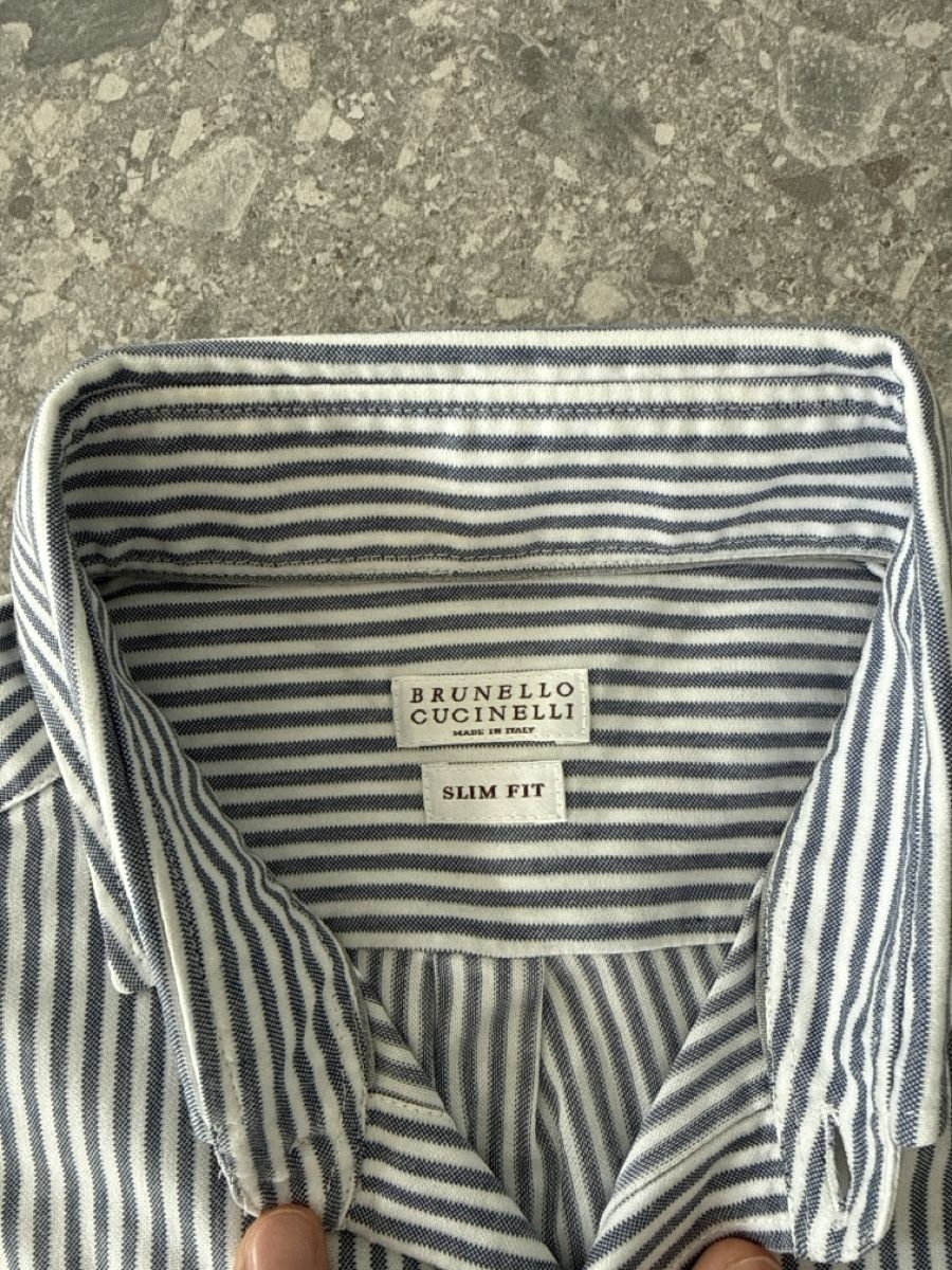 Brunello Cucinelli Camicie: Brunello Cucinelli Hemd gestreift Slim Fit Grösse L – Usato da Birmensdorf ZH venduto da nin.am 1