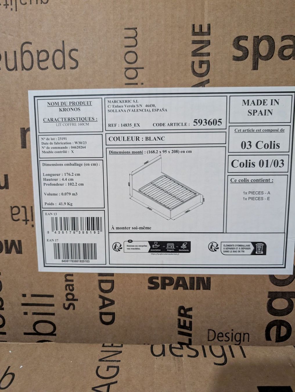Letti: Bett Kronos 160x200 – Nuovo e nell'imballaggio originale da Aesch BL venduto da sanborny 2