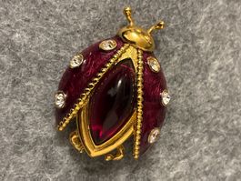 Dior Vintage Brosche Marienkäfer rot