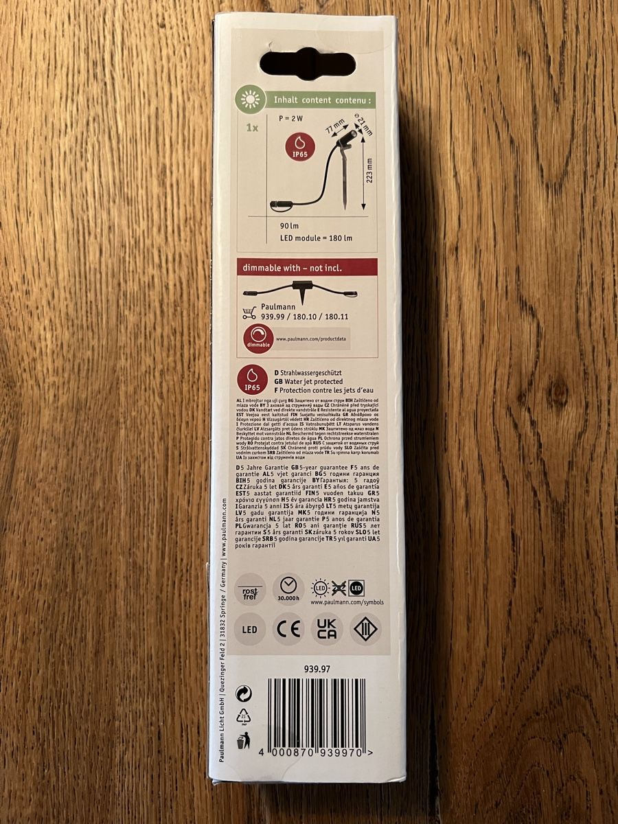 Paulmann Lampade: Neue Paulmann Gartenleuchte Plug & Shine – Nuovo e nell'imballaggio originale da Kallnach venduto da sta_sy57 2