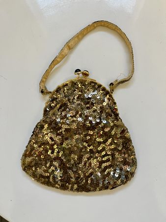Goldene Pailletten Vintage-Abendtasche