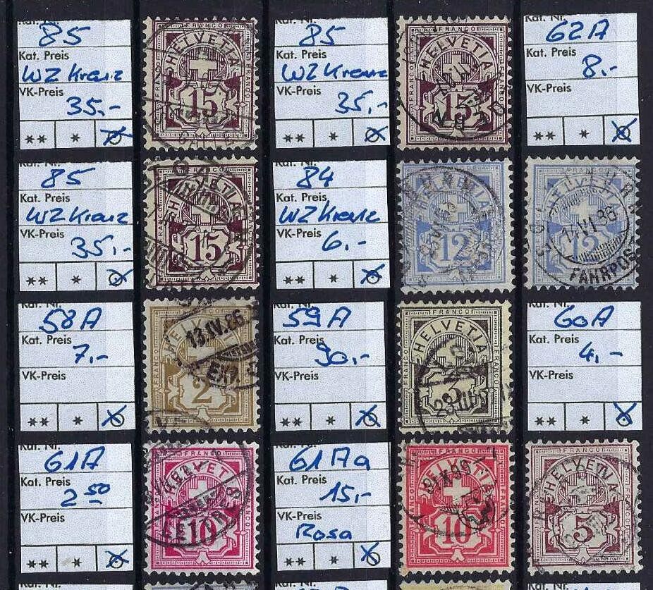 Tutti i francobolli: TOP Lot Ziffermuster gest. SBK 504.- – Usato da Hitzkirch venduto da walti1959 1