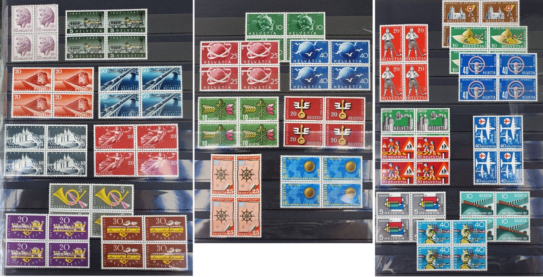 Alle Briefmarken: Lot postfrische Viererblocks – Gebraucht aus Fislisbach von Zigzag12