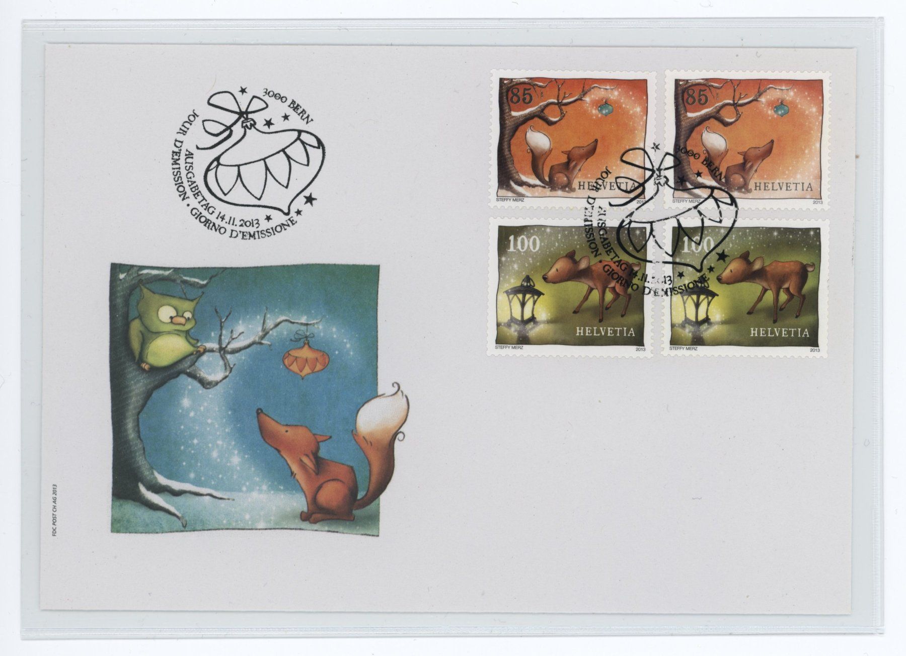 Tutti i francobolli: Sondermarken Weihnachten 2013, Combo-FDCs – Usato da Utzigen venduto da sprint.007 1