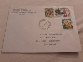 Rare enveloppe philatélique Italie/Suisse, Sestri Levante!