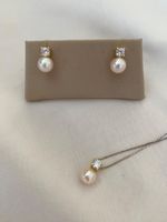 Süsswasserperlen Ohrstecker+Anhänger/Echte
