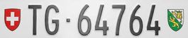 5-stelliges Thurgauer Kontrollschild zu verkaufen: TG 64764