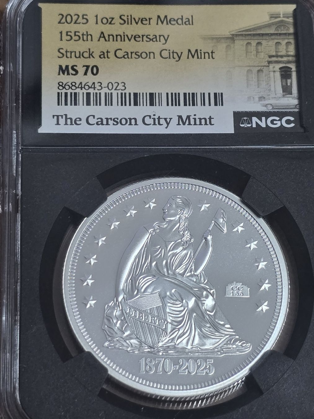 Alle Münzen: 2025 1oz Silbermedaille 155th Anniversary MS70 – Neu und originalverpackt aus Pfäffikon SZ von 26.4.14.17.25