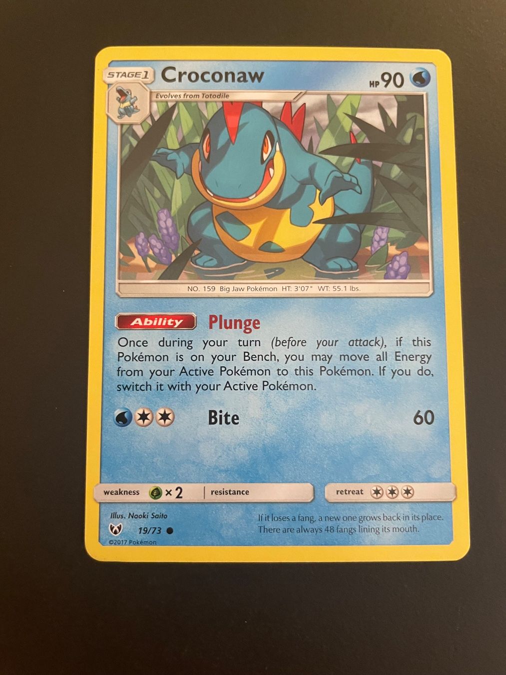 Pokémon Carte collezionabili: Croconaw 19/73 Shining Legends – Usato da Zürich venduto da pokemon_cards
