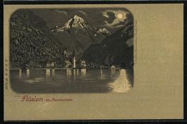 Litho Flüelen, Uferpartie mit Bergen im