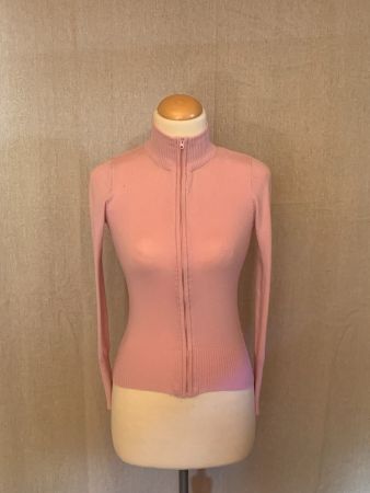Y2K-Jacke in Pastellrosa mit tailliertem Schnitt
