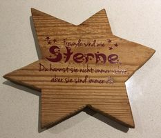 Holzstern Freunde sind wie Sterne