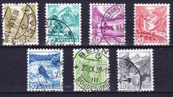 Alle Briefmarken: 7 timbres SUISSE - 1936 -  Obl. – Gebraucht aus Blonay von FRSU