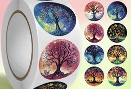 Aufkleber Baum des Lebens verschiedene Designs 1 Rolle