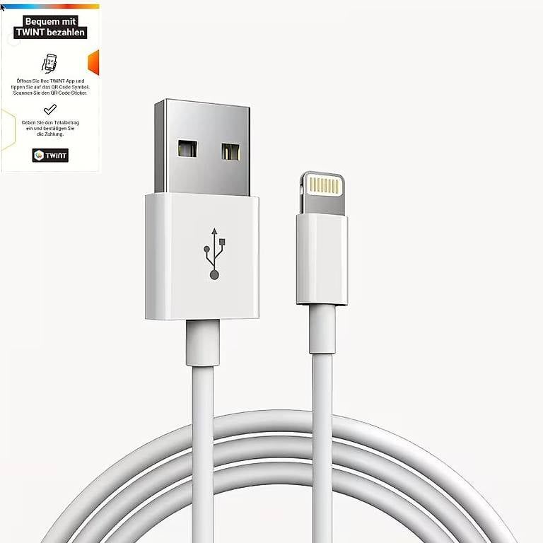 Câbles: Câble de Charge Lightning vers USB-A 1m  Blanc  Pour iphone – D'occasion à Wabern par Technologiaaa