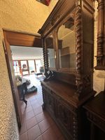 Antique Oak Renaissance Hunting Lodge Cabinet
