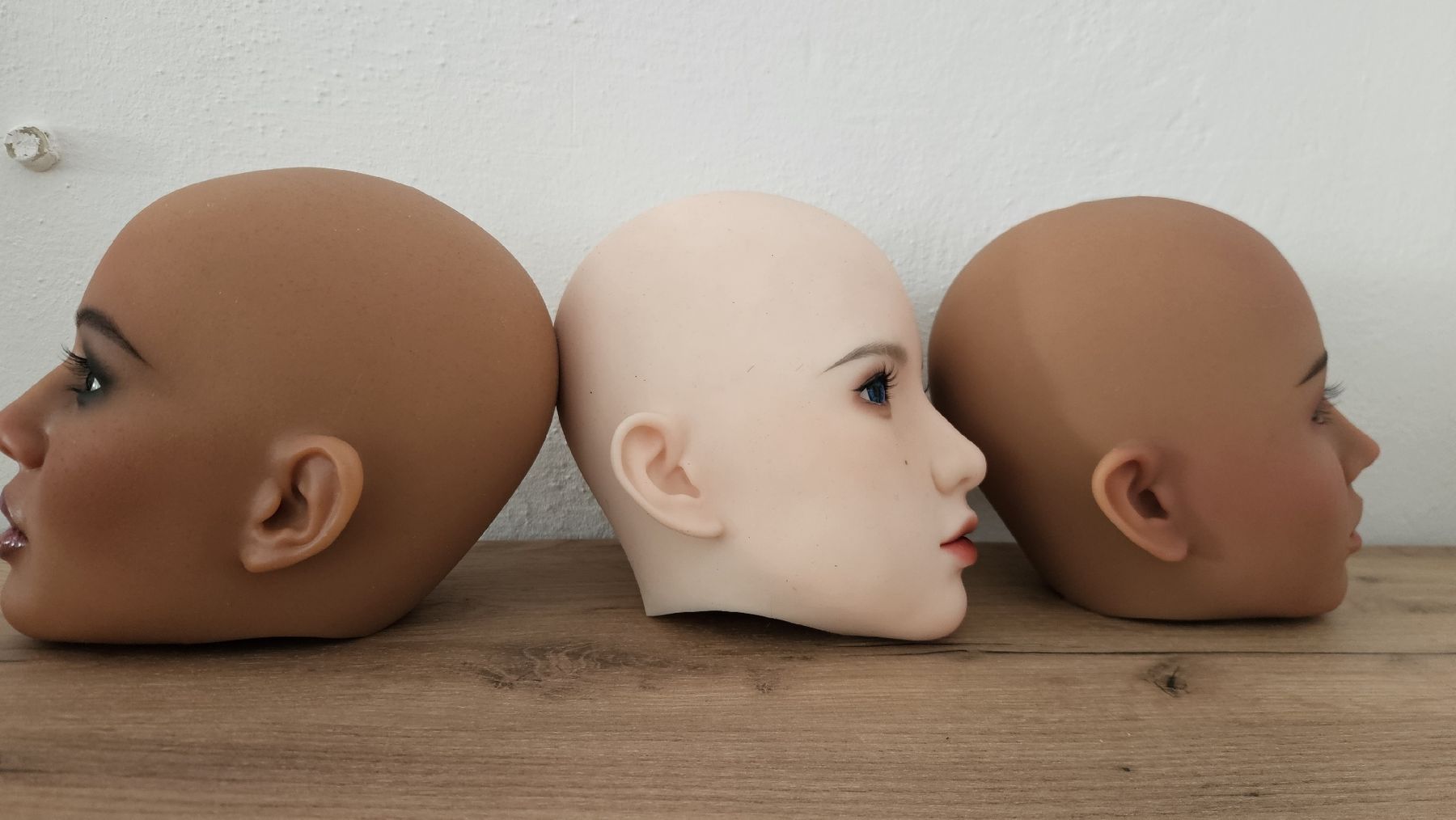 Bambole: 3x Kopf Puppenköpfe lebensecht Silikon – Nuovo e nell'imballaggio originale da Bülach venduto da winzelerdavid 1