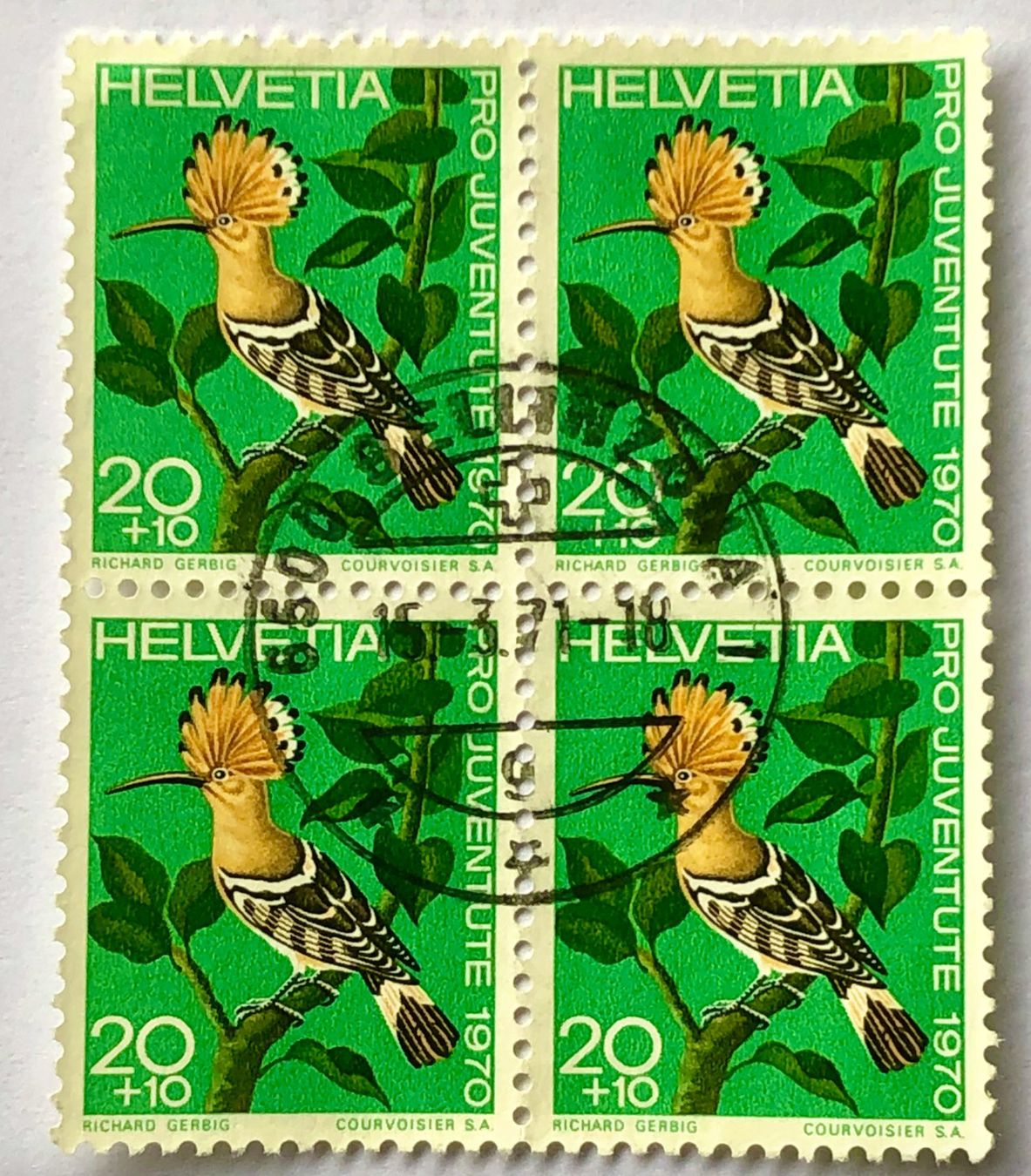 Alle Briefmarken: 4 er Block Nr.J 233 mit Vollstempel – Gebraucht aus Aarau von Billa007