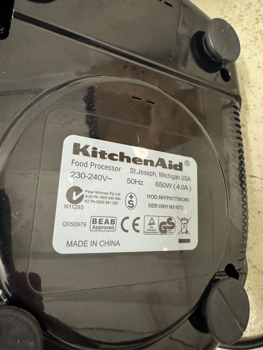 Kitchenaid Elettrodomestici da cucina: Kitchen Aid Küchenmaschine Schwarz 5KFPM775 – Usato da Bottmingen venduto da Kioro 1