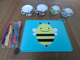 Skip Hop Silikon Tischmatte, Lerntassen, Ikea Plastikbesteck
