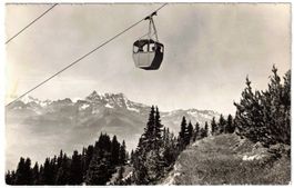 Leysin - Gondelbahn mit Dents du Midi + Mont Blanc