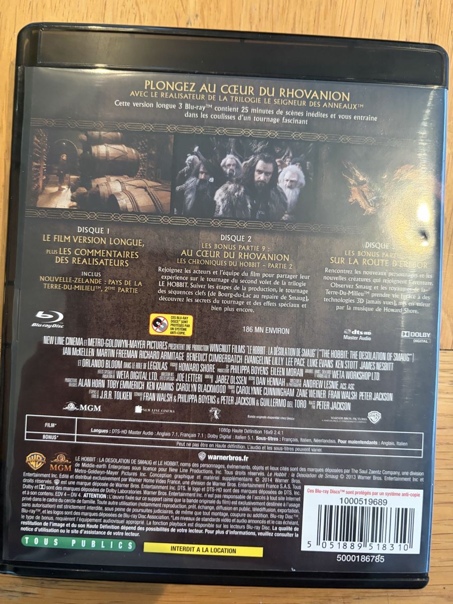 Tutti i DVDs: dvd blu-Ray Hobbit version longue  – Usato da Echallens venduto da JAR69 3