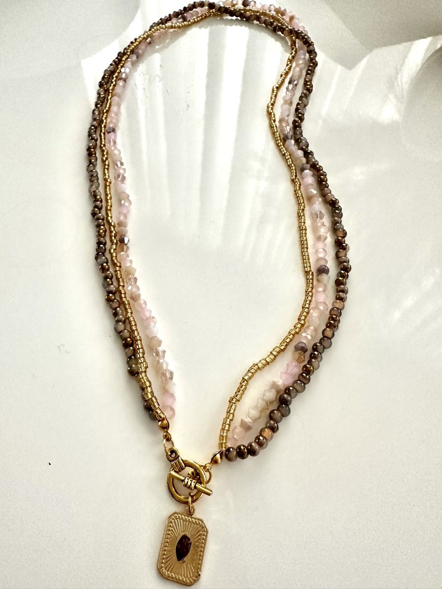Catenine: Elegant Multi-Strand Beaded Necklace with Gold Accent – Nuovo e nell'imballaggio originale da Oftringen venduto da Eylem79 2