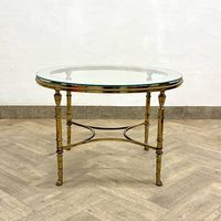 70er Messing Clubtable by Maison Charles