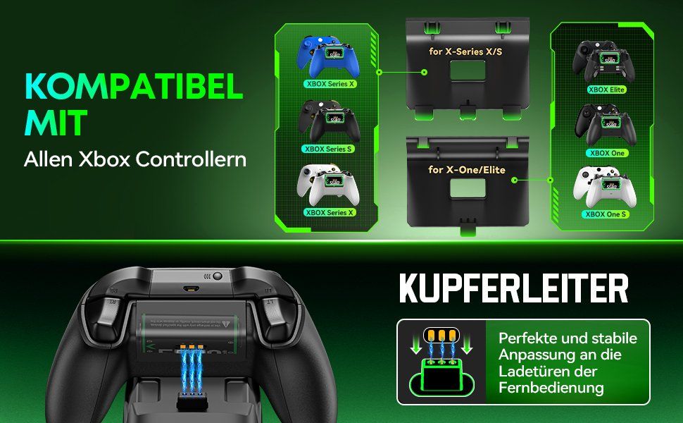Adapter & Kabel: XBOX CONTROLLER LADESTATION MIT 2 AKKUS XBOX ONE/SERIES X/S – Neu und originalverpackt aus Kriens von swissgadget 2