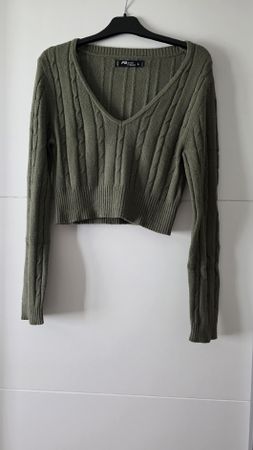 Crop Pullover FB Sister oliv grün Grösse L