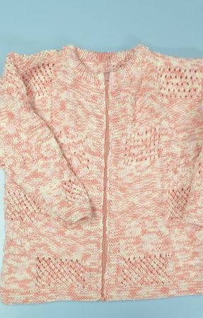 Veste tricoté main 8A rose